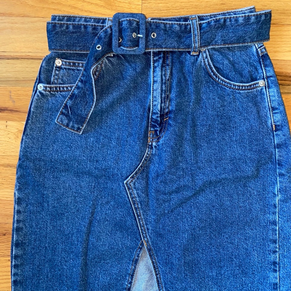 Topshop Denim Midi Skirt - Picture 3 of 3